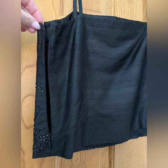 NY & Co Vintage Black Beaded Tank Top Size 6 100% Silk - Picture 4 of 5